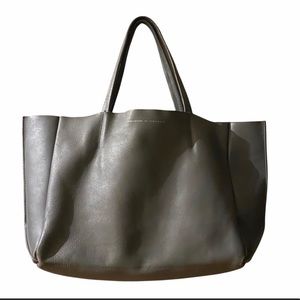 Ampersand as Apostrophe gray leather tote